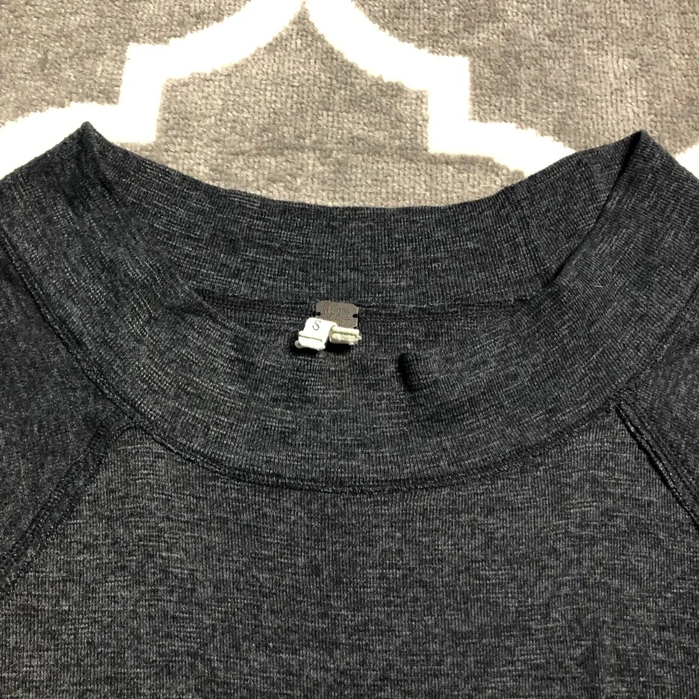 Free People We the People Shirt Womens Medium Gray 3/4 Sleeve Top